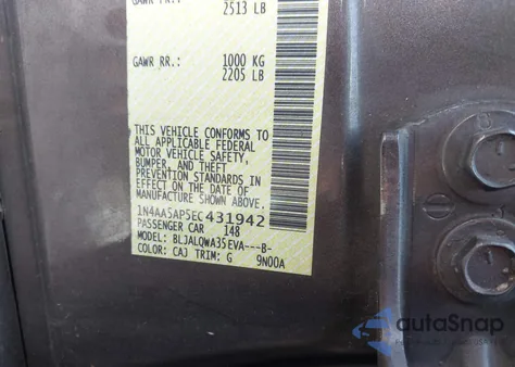 2014 Nissan Maxima 3.5 S from USA, damaged, VIN 1N4AA5AP5EC431942